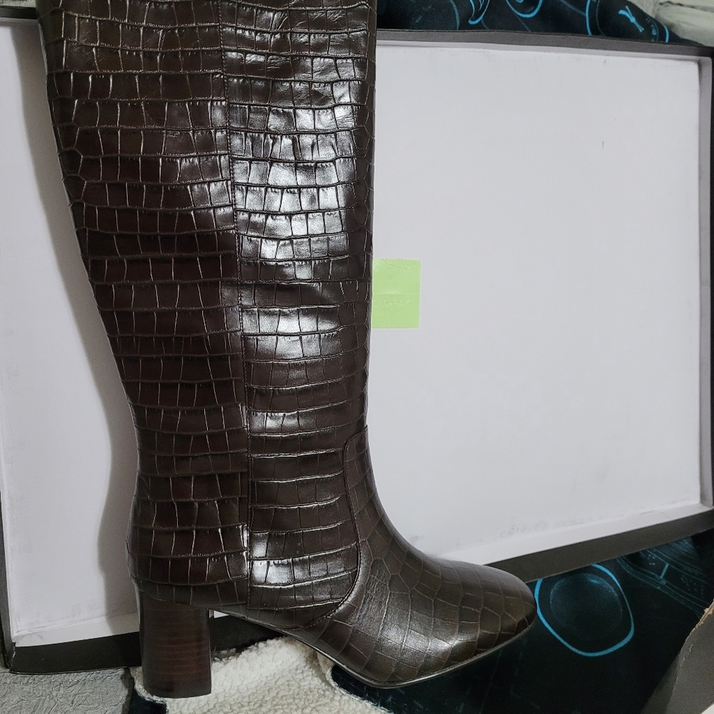 J. Crew Croc High Shaft boots 10.5